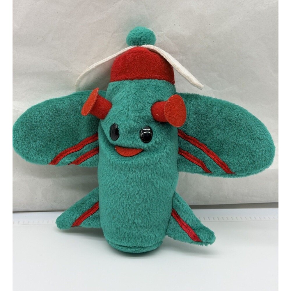 RARE Misfit Plane 7" Rudolph Island of Misfit Toys Green Plush Ornament 1999 CVS